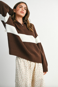 Autumn Stripes Knit Hoodie