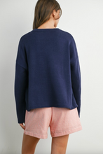 Load image into Gallery viewer, PREORDER Starlit Nights Knit Sweater – Navy &amp; White
