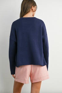 PREORDER Starlit Nights Knit Sweater – Navy & White