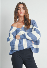 Load image into Gallery viewer, Coastal Breeze Striped Knit Cardigan
