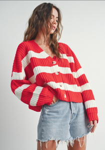 Coastal Breeze Striped Knit Cardigan