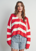 Load image into Gallery viewer, Coastal Breeze Striped Knit Cardigan
