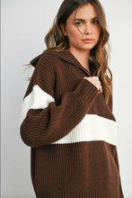 Load image into Gallery viewer, Autumn stripes knit hoodie - sweater
