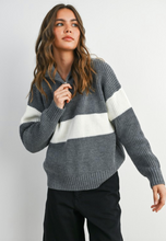 Load image into Gallery viewer, Autumn stripes knit hoodie - sweater
