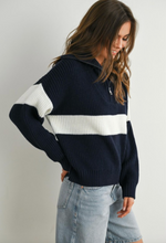 Load image into Gallery viewer, Autumn stripes knit hoodie - sweater
