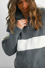 Load image into Gallery viewer, Autumn stripes knit hoodie - sweater

