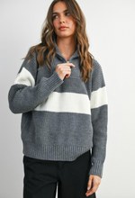 Load image into Gallery viewer, Autumn stripes knit hoodie - sweater
