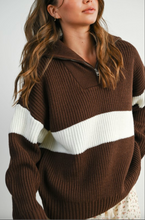 Load image into Gallery viewer, Autumn stripes knit hoodie - sweater
