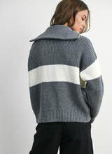 Load image into Gallery viewer, Autumn stripes knit hoodie - sweater
