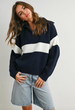 Load image into Gallery viewer, Autumn stripes knit hoodie - sweater
