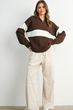 Load image into Gallery viewer, Autumn stripes knit hoodie - sweater
