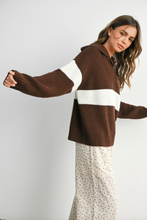 Load image into Gallery viewer, Autumn stripes knit hoodie - sweater
