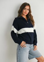 Load image into Gallery viewer, Autumn stripes knit hoodie - sweater
