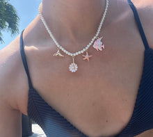 Load image into Gallery viewer, Beachy Pearl Charm Necklace - Juniper
