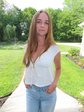 Load image into Gallery viewer, Woman standing outdoors with greenery in the background
