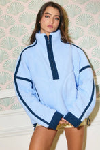Load image into Gallery viewer, Blue skies half-zip sherpa pullover
