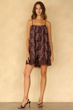 Load image into Gallery viewer, Chocolate brown floral lace mini dress
