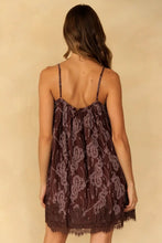 Load image into Gallery viewer, Chocolate brown floral lace mini dress
