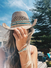 Load image into Gallery viewer, Coastal Cowgirl Straw Beaded Charm Hat - Juniper
