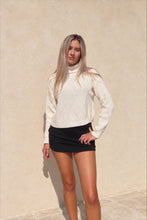 Load image into Gallery viewer, Cream cropped turtleneck sweater – cozy muse
