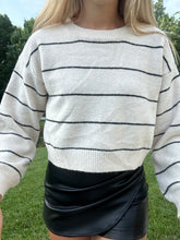 Load image into Gallery viewer, Black and White Striped Sweater
