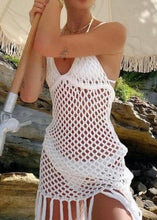 Load image into Gallery viewer, White Knit Beach Coverup Dress
