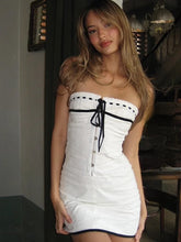 Load image into Gallery viewer, White Strapless Lace Dress - Juniper
