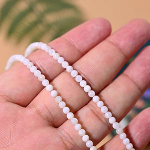 White Beaded Heart Necklace