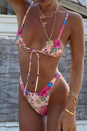 Chloe Pink Floral Bikini - Juniper