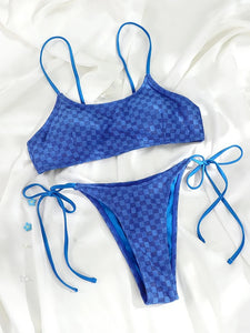 Blue Checkered Bikini Set - Juniper