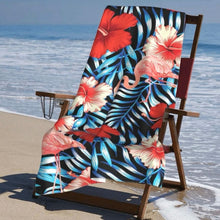 Load image into Gallery viewer, Red Tropical Beach Towel - Juniper
