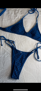 Blue Checkered Bikini Set - Juniper