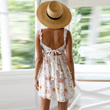 Load image into Gallery viewer, White Ruffle Floral Dress
