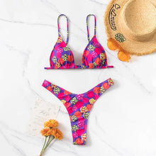 Load image into Gallery viewer, Triangle Floral Bikini Set - Juniper
