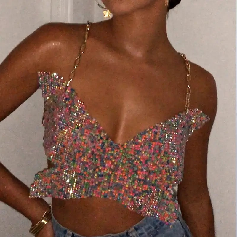Butterfly Silver Sparkle Evening Top - Juniper