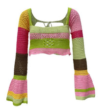 Load image into Gallery viewer, Cropped Colorful Sweater - Juniper

