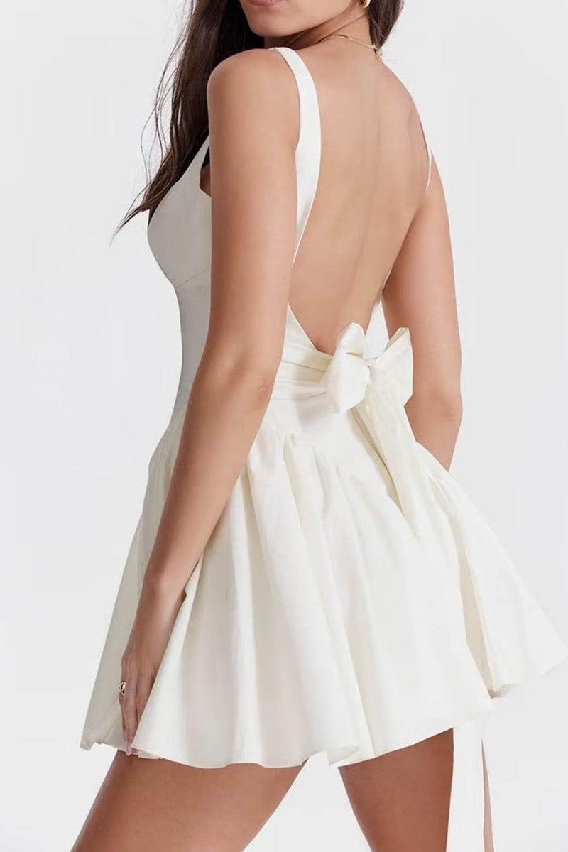 white dresses with bows MissJophiel Bow Straps Tulle Sweetheart Midi Ivory Prom Dress Formal Evening Gown Ivory / Floor Length / US20W ready dress with a strapless neckline (with hidden no Lilly White Bow Tie Dress