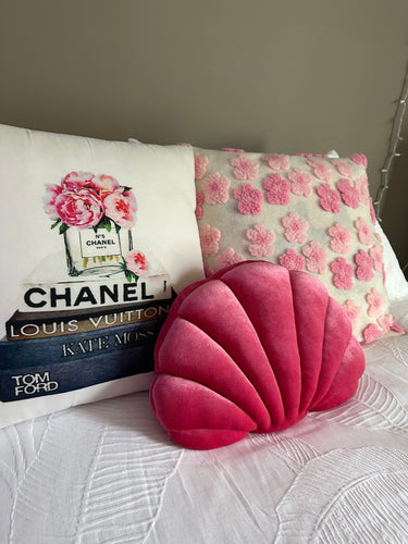 Pink Seashell Designer Bed or Couch Pillow - Juniper