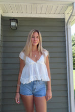 Load image into Gallery viewer, Ivory Meadow Lace Babydoll Top - Juniper
