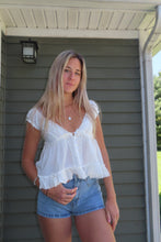 Load image into Gallery viewer, Ivory Meadow Lace Babydoll Top - Juniper
