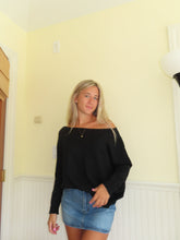 Load image into Gallery viewer, Off the shoulder Black Sweater - Juniper
