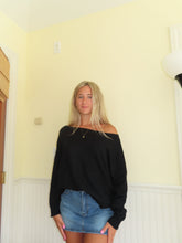 Load image into Gallery viewer, Off the shoulder Black Sweater - Juniper
