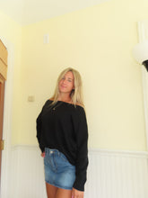 Load image into Gallery viewer, Off the shoulder Black Sweater - Juniper
