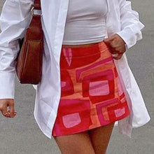 Load image into Gallery viewer, Pink Abstract Mini Skirt - Juniper
