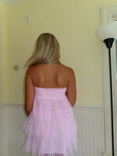 Load image into Gallery viewer, Pink Ruffle Strapless Dress - Juniper
