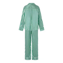 Load image into Gallery viewer, Red and Green Striped Satin Christmas Pajamas - Juniper
