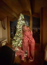 Load image into Gallery viewer, Red and Green Striped Satin Christmas Pajamas - Juniper
