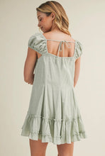 Load image into Gallery viewer, Sage Eyelet Babydoll Mini Dress - Juniper
