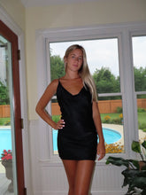 Load image into Gallery viewer, Satin Black Homecoming Dress - Juniper
