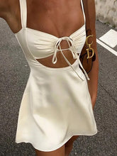 Load image into Gallery viewer, Satin Open Front Mini Dress - Juniper

